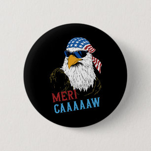 Mericaaaaaw Eagle Mullet 4th Of July Usa American 6 Cm Round Badge