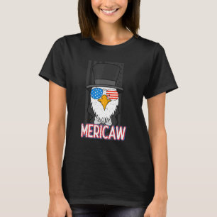 Mericaw Bald Eagle 4th Of July Lincoln American Fl T-Shirt