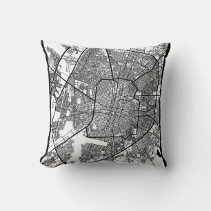 Merida Mexico City Map Cushion