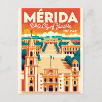 Mérida Mexico Retro Travel Poster Art