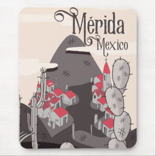 Mérida Mexico travel poster Mouse Pad