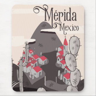 Mérida Mexico travel poster Mouse Pad