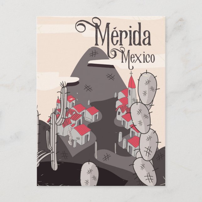 Mérida Mexico travel poster Postcard (Front)