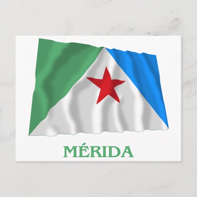 Mérida Waving Flag with Name Postcard (Front)
