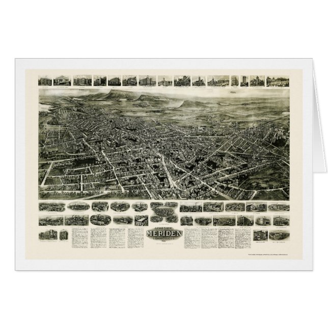 Meriden, CT Panoramic Map - 1918 (Front Horizontal)