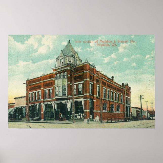 Meridian and Stewart Street Intersection View Poster (Front)