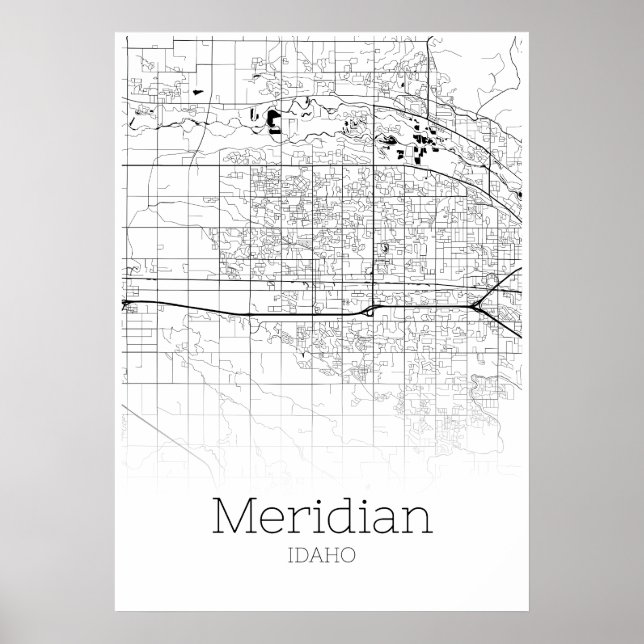 Meridian Map - Idaho - City Map Poster (Front)