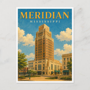 Meridian Mississippi Threefoot Building GeoSaga Postcard