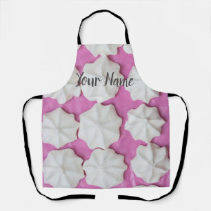 Meringues on pink paper gift apron