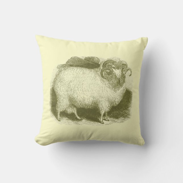 Merino Sheep 1837 Cushion (Front)