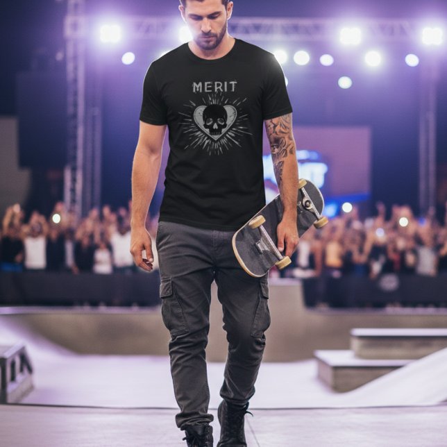 Merit Skull Heart Grunge Graphic T-Shirt (Creator Uploaded)