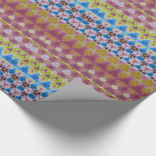 Meriwear Floral Haze Chic Stripe Romantic    Wrapping Paper