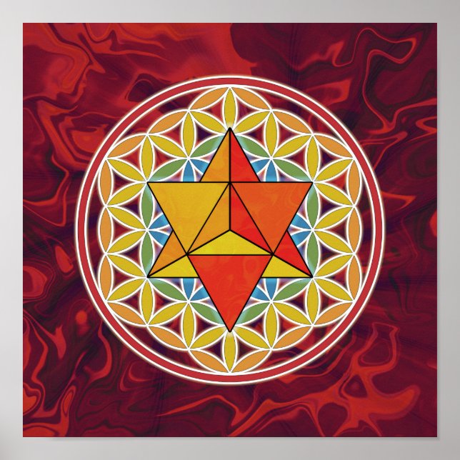 Merkaba and Flower of Life Poster (Front)