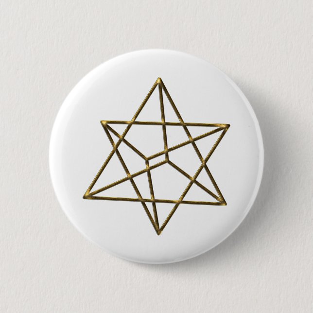 Merkaba - star Tetraeder - Metatron cube 6 Cm Round Badge (Front)
