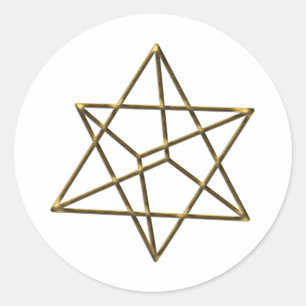 Merkaba - star Tetraeder - Metatron cube Classic Round Sticker