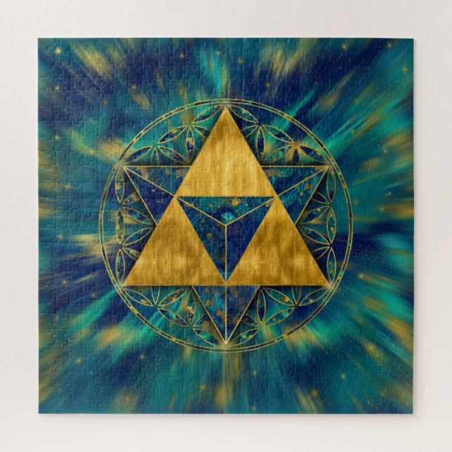 Merkabah in Flower of life Jigsaw Puzzle (Vertical)