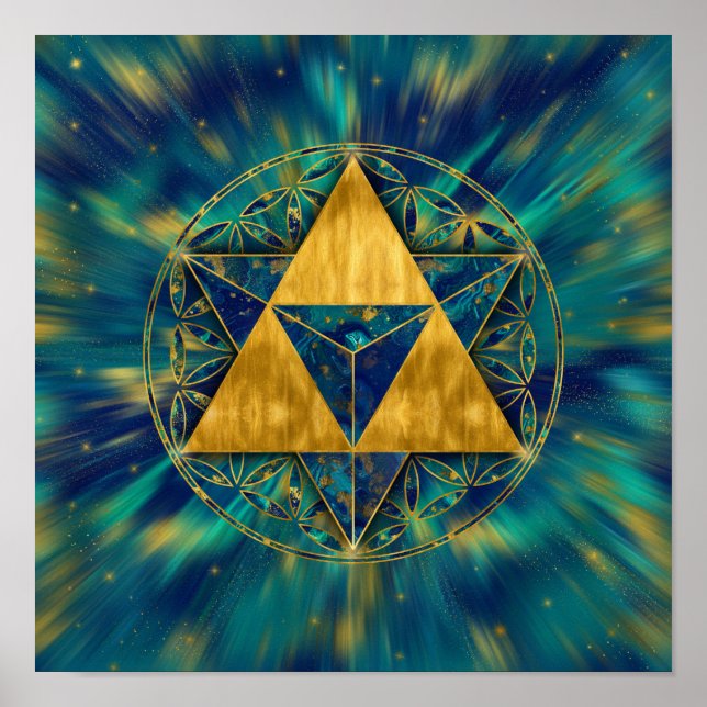 Merkabah in Flower of life Poster (Front)