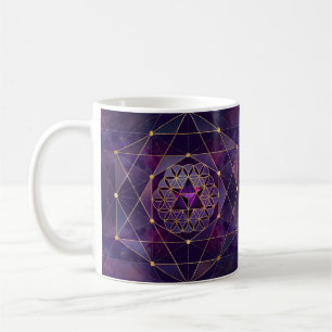 Merkabah in flower of life - Sacred Geometry Coffee Mug