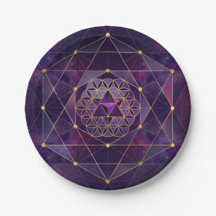 Merkabah in flower of life - Sacred Geometry Paper Plate