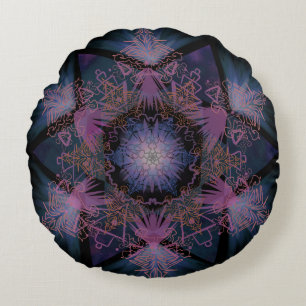 Merkabah Mandala Pattern Round Cushion