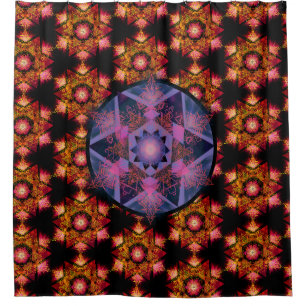 Merkabah Mandala Pattern Shower Curtain