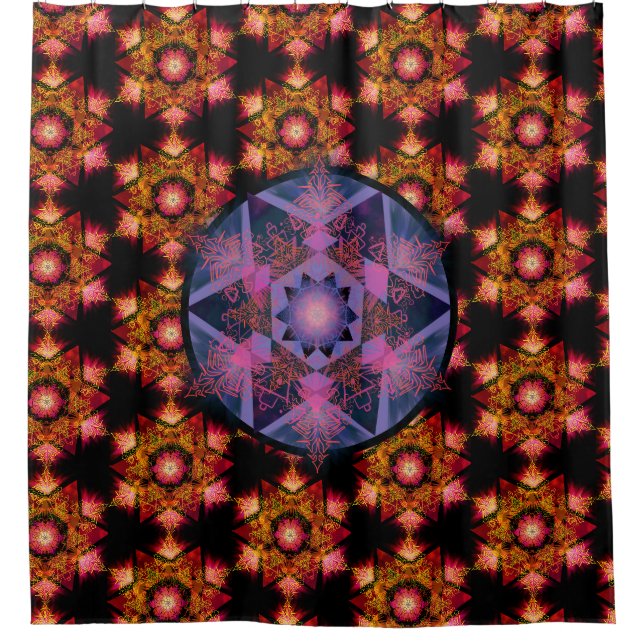 Merkabah Mandala Pattern Shower Curtain (Front)