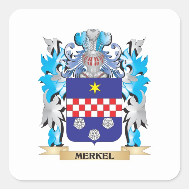 Merkel Coat of Arms - Family Crest Square Sticker (Front)