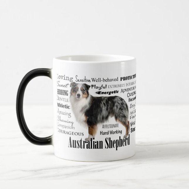 Merle Australian Shepherd Magic Mug (Left)