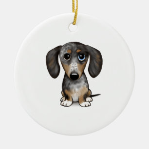 Merle Dapple Dachshund Cute Wiener Dog   Ceramic Ornament