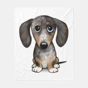 Merle Dapple Dachshund Cute Wiener Dog   Fleece Blanket