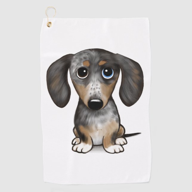 Merle Dapple Dachshund Cute Wiener Dog   Golf Towel (Front)