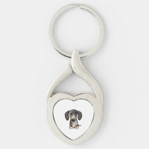 Merle Dapple Dachshund Cute Wiener Dog Key Ring