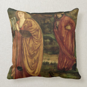 Merlin and Nimue from 'Morte d'Arthur', 1861 Cushion
