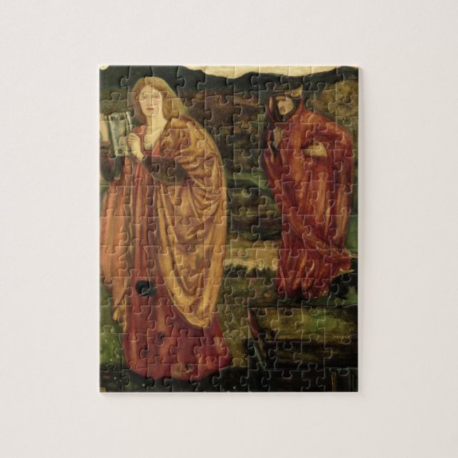 Merlin and Nimue from 'Morte d'Arthur', 1861 Jigsaw Puzzle (Vertical)