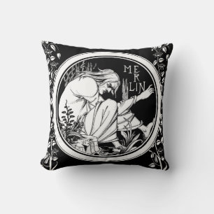 Merlin Art Nouveau fantasy Cushion