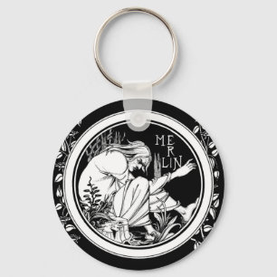 Merlin Art Nouveau fantasy Key Ring