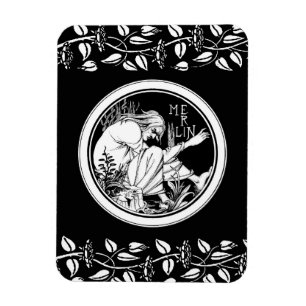 Merlin Art Nouveau fantasy Magnet
