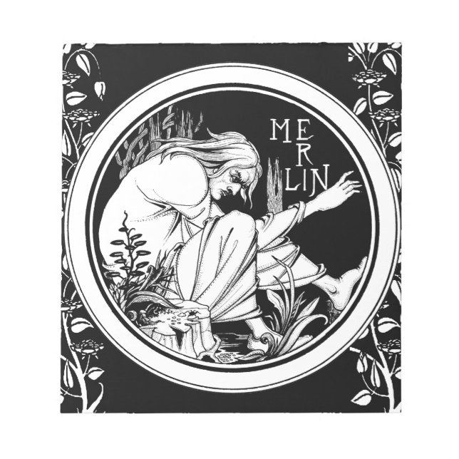 Merlin Art Nouveau fantasy Notepad (Front)