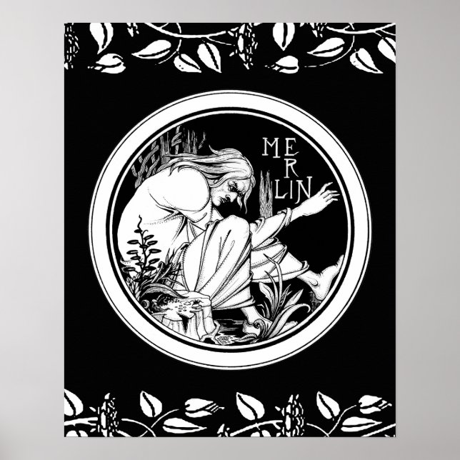 Merlin Art Nouveau fantasy Poster (Front)