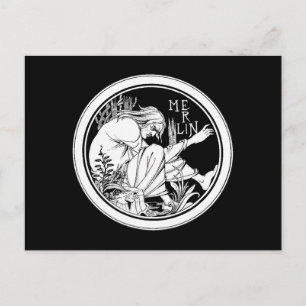 "Merlin" by Aubrey Beardsley, 1893 Postcard
