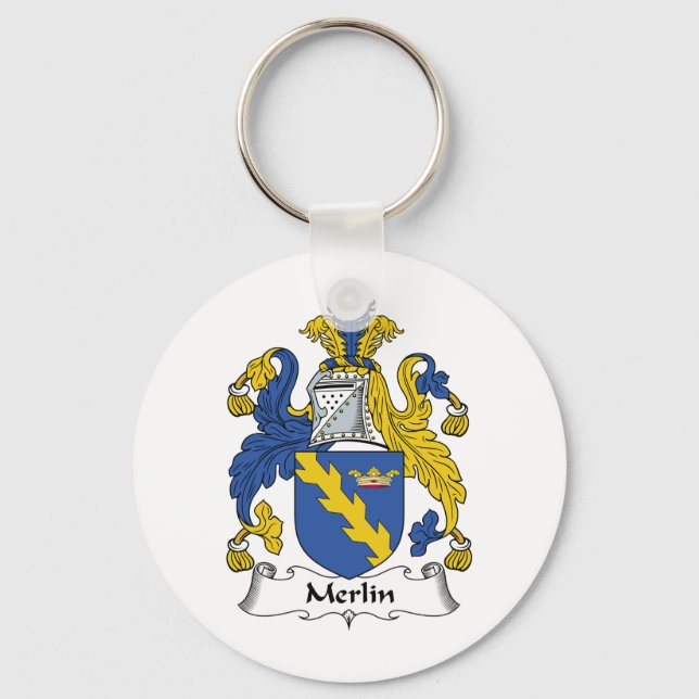 Merlin Family Crest Key Ring (Front)