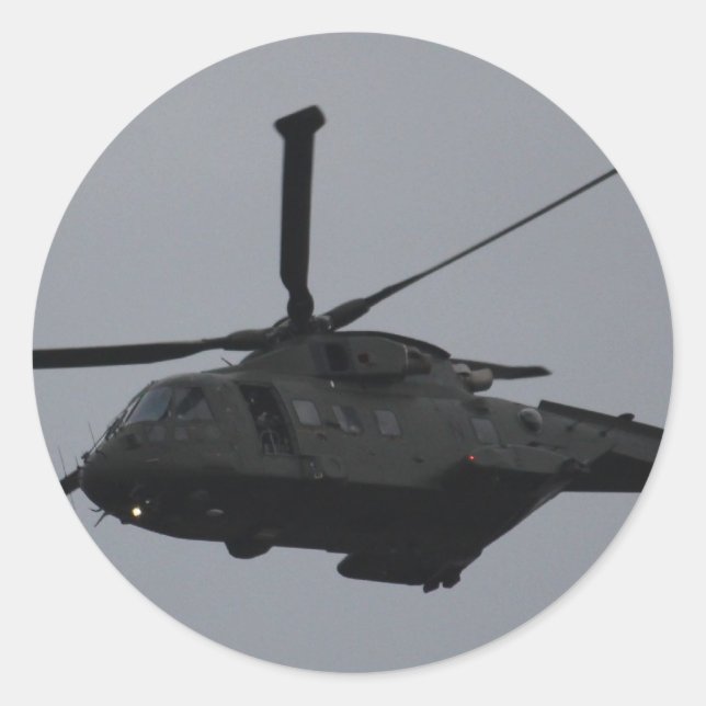 Merlin Helicopter from RAF Benson, United Kingdom Classic Round Sticker (Front)