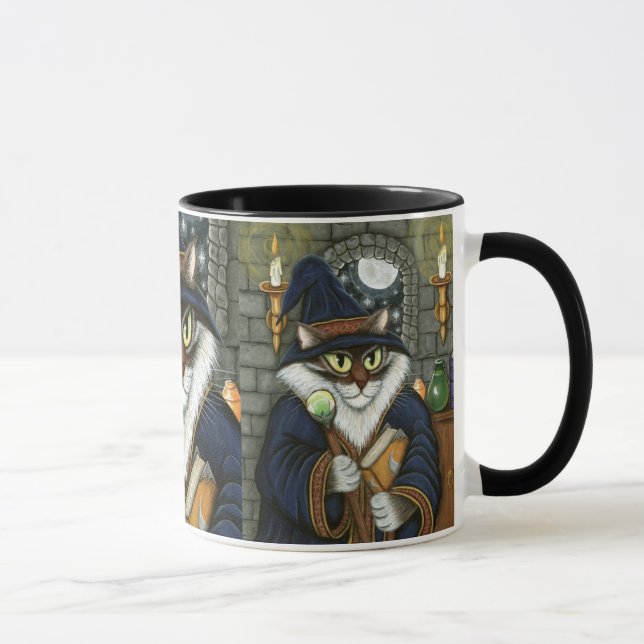 Merlin Magician Wizard Cat Magic Sorcerer Art Mug (Right)