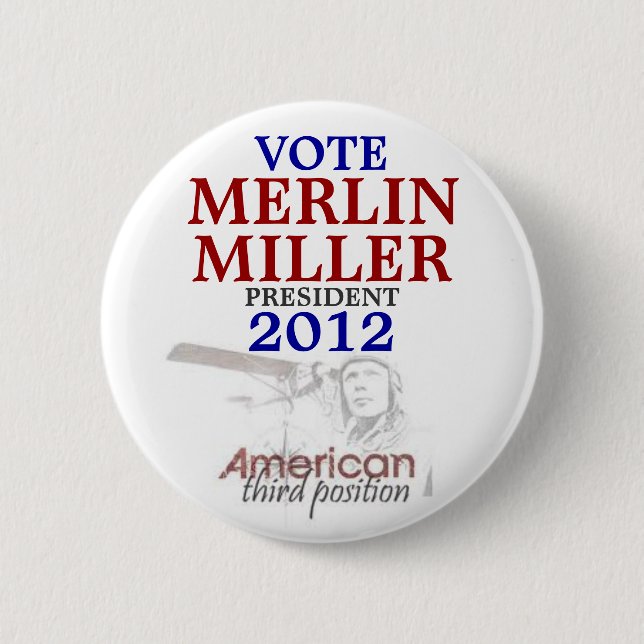 Merlin Miller 2012 6 Cm Round Badge (Front)