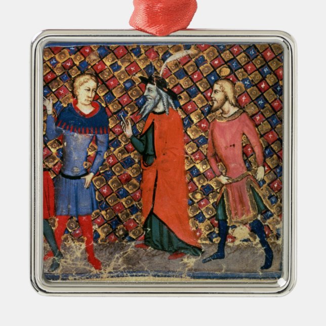 Merlin tutoring Arthur Metal Tree Decoration (Front)