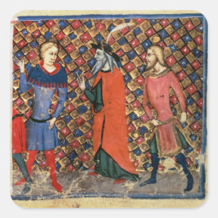 Merlin tutoring Arthur Square Sticker