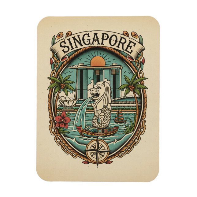 Merlion Singapore Magnet (Vertical)