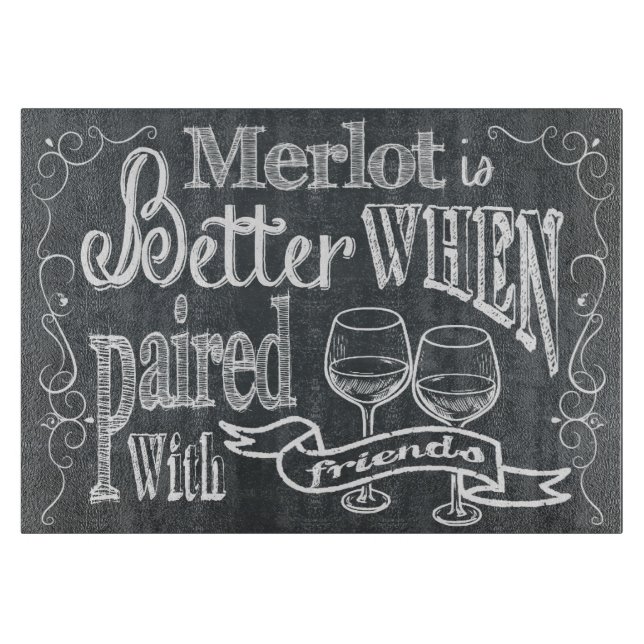 Merlot Chalkboard Cutting Board (Front)