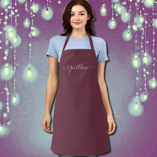 Merlot color-elegant script  apron