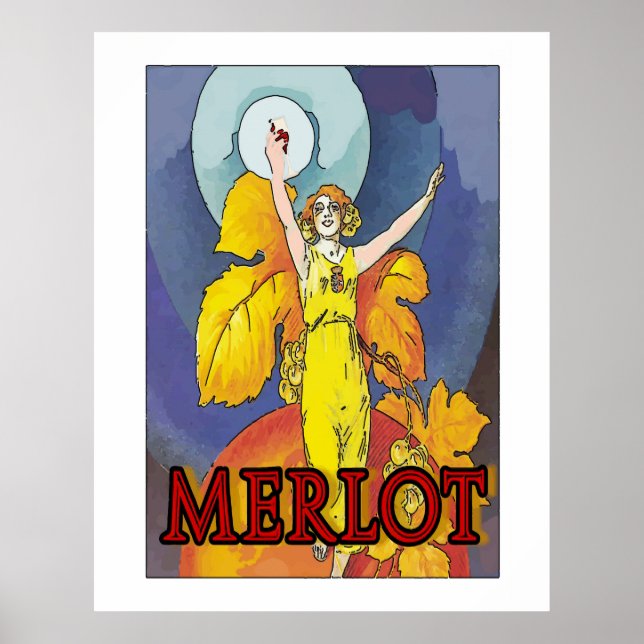 Merlot Maid, Wine Poster (Front)